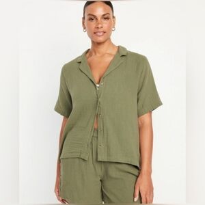 2pc Women's Old Navy Shorts and Top Set Olive Green L